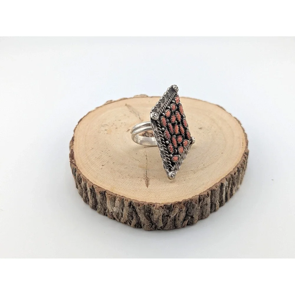 Vtg Navajo Ring‎ Marked Sterling Native Am Women's Jewelry Adjustable ***